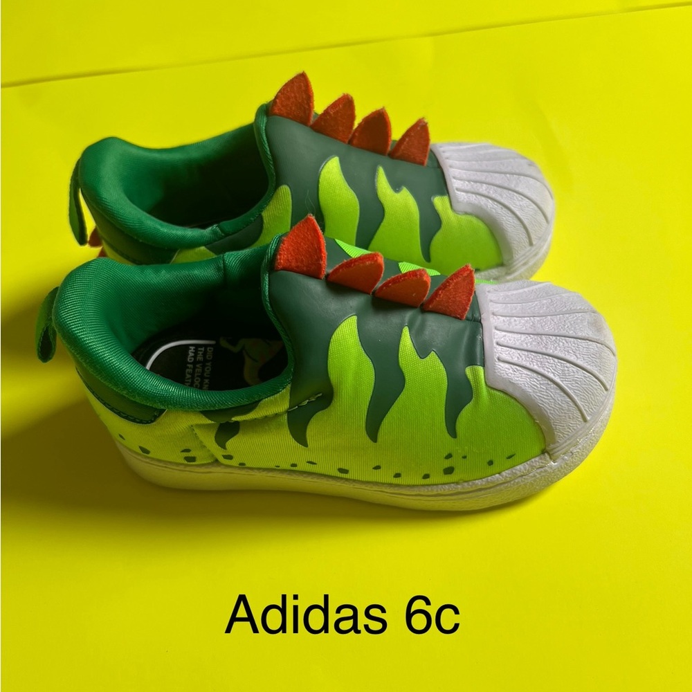 Adidas Kids Dinosaur Sneakers - Green and White
